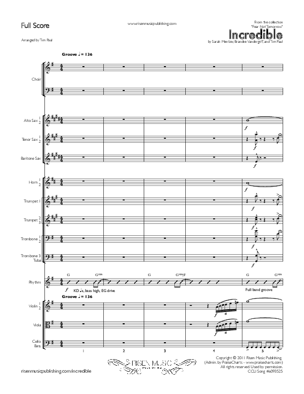 Incredible Conductor's Score (Concord Worship / Mike Haight)