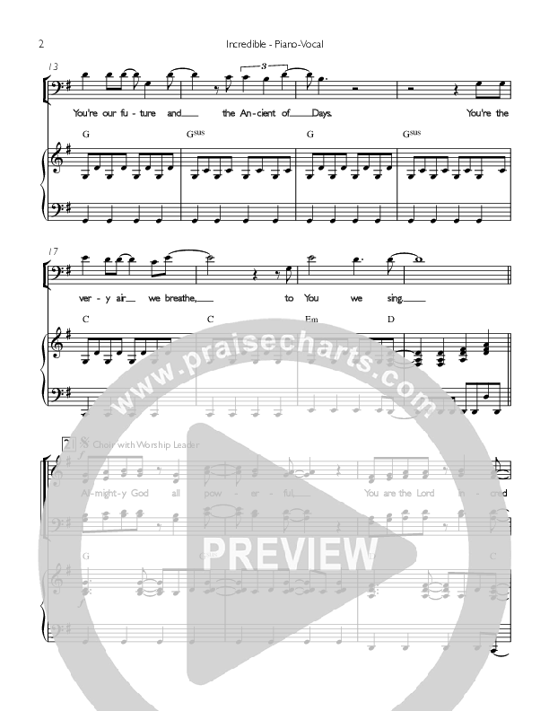 Incredible Lead & Piano (Concord Worship / Mike Haight)