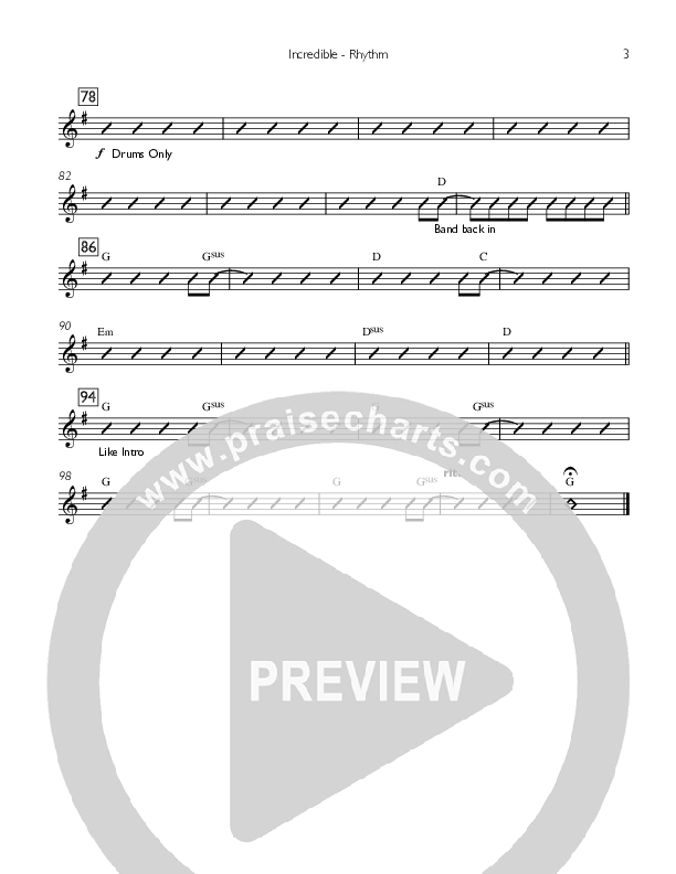 Incredible Rhythm Chart (Concord Worship / Mike Haight)