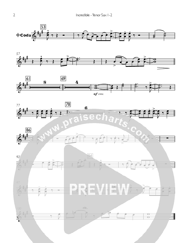 Incredible Tenor Sax 1/2 (Concord Worship / Mike Haight)