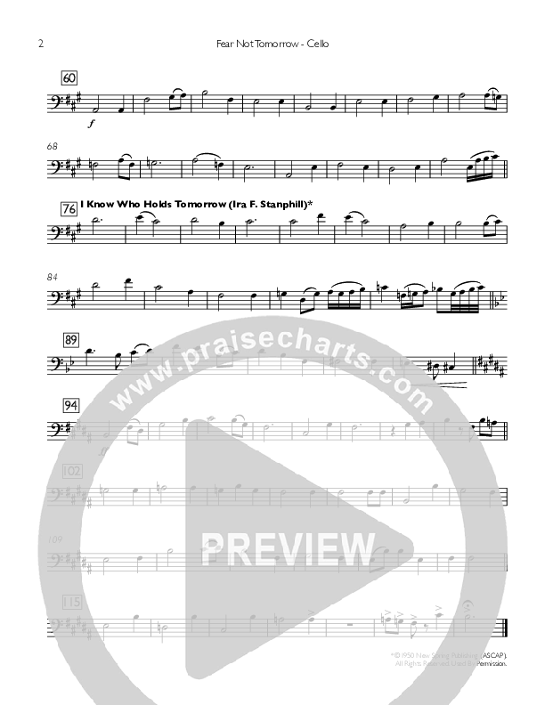 Fear Not Tomorrow Cello (Concord Worship / Sarah Mentzer)