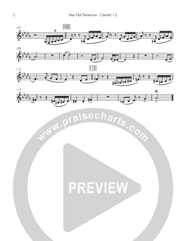 Fear Not Tomorrow Clarinet 1/2 (Concord Worship / Sarah Mentzer)