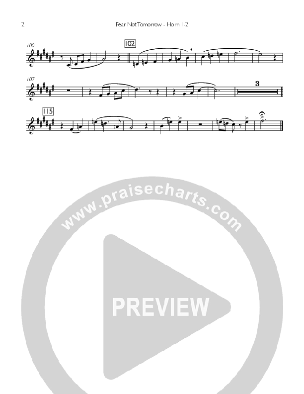 Fear Not Tomorrow French Horn 1/2 (Concord Worship / Sarah Mentzer)