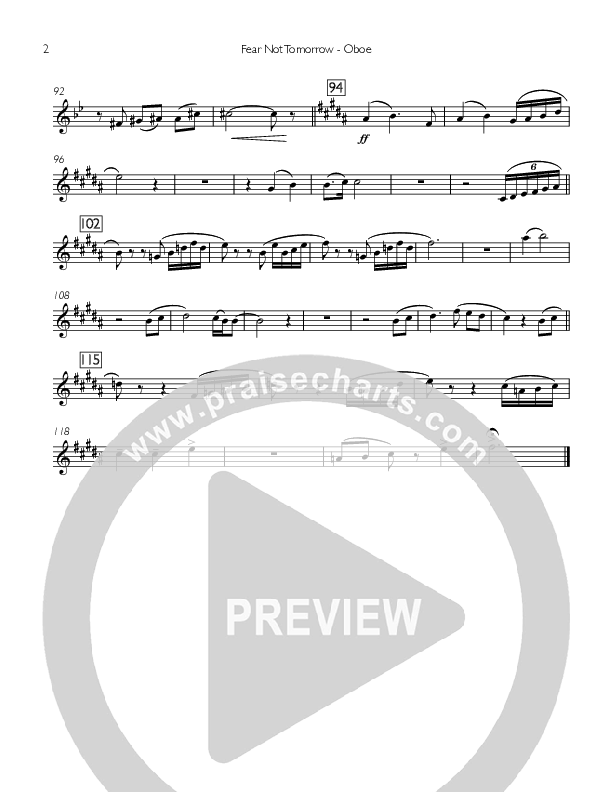 Fear Not Tomorrow Oboe (Concord Worship / Sarah Mentzer)