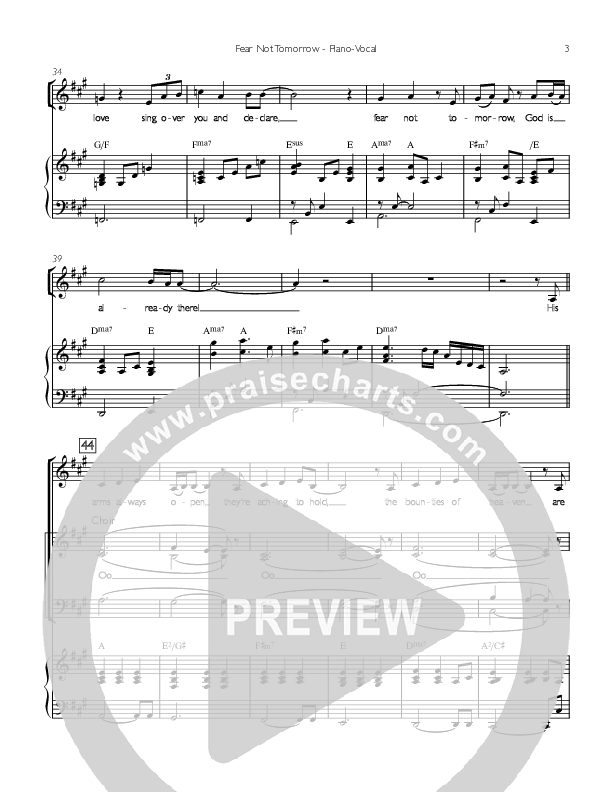 Fear Not Tomorrow Piano/Vocal (SATB) (Concord Worship / Sarah Mentzer)