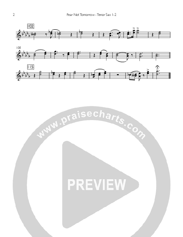 Fear Not Tomorrow Tenor Sax 1/2 (Concord Worship / Sarah Mentzer)