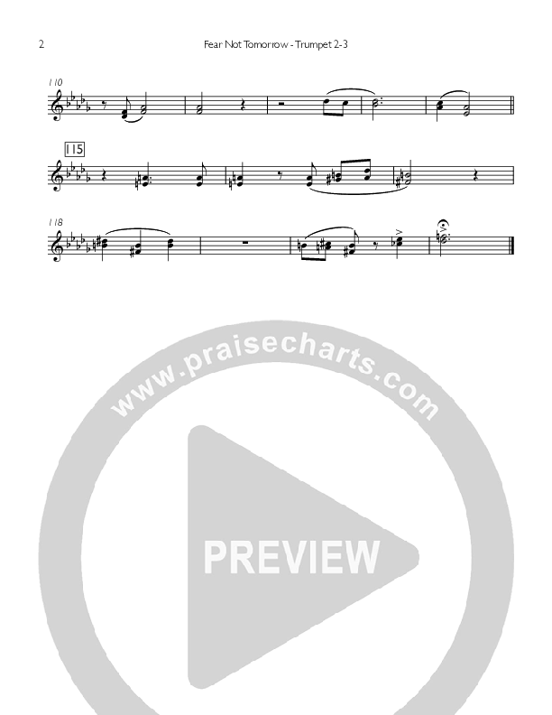 Fear Not Tomorrow Trumpet 2/3 (Concord Worship / Sarah Mentzer)