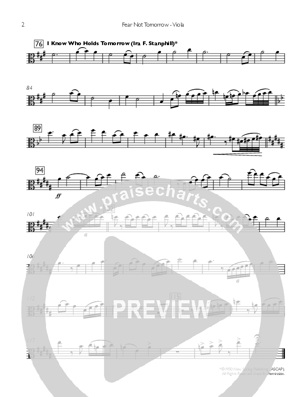 Fear Not Tomorrow Viola (Concord Worship / Sarah Mentzer)