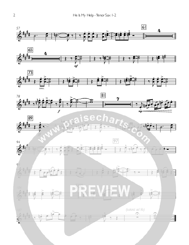 He Is My Help Tenor Sax 1/2 (Concord Worship / Michael O'Hara)