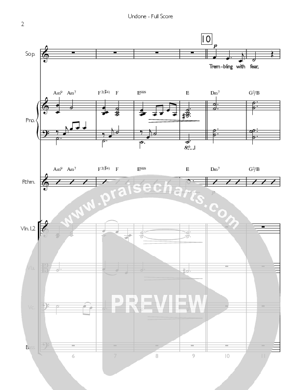 Undone Conductor's Score (Concord Worship / Julie Elias)