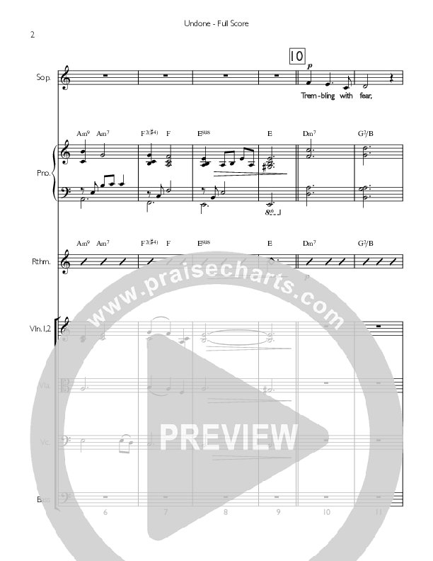Undone Conductor's Score (Concord Worship / Julie Elias)