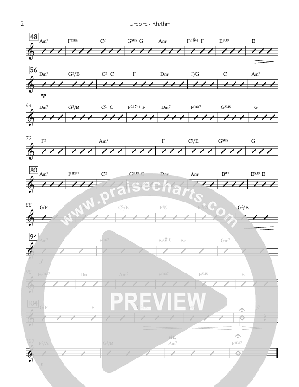 Undone Rhythm Chart (Concord Worship / Julie Elias)