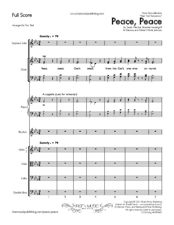 Peace Peace Conductor's Score (Concord Worship / Lisa Bevill)