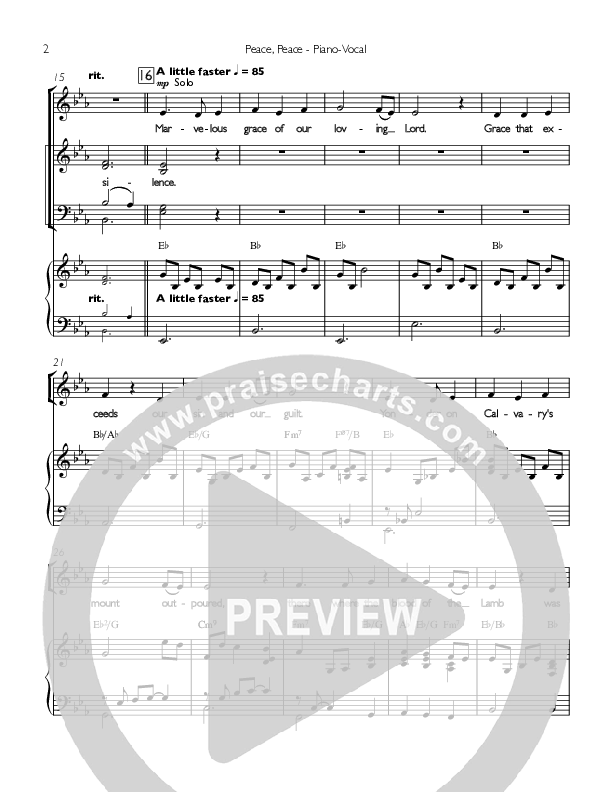 Peace Peace Piano/Vocal (SATB) (Concord Worship / Lisa Bevill)