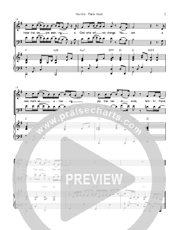 You Are Piano/Vocal (SATB) (Concord Worship / David Wise / Sarah Mentzer)