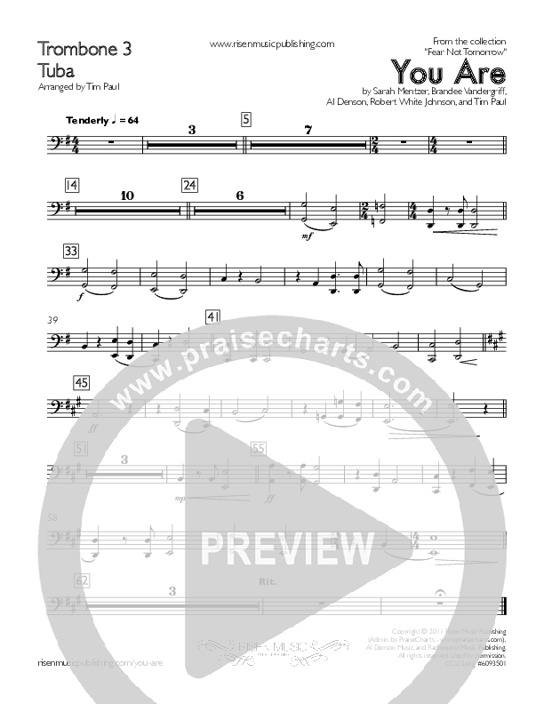 You Are Trombone 3/Tuba (Concord Worship / David Wise / Sarah Mentzer)