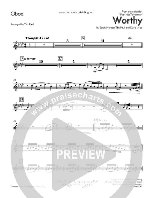 Worthy Oboe (Concord Worship / Destiny Rambo McGuire)