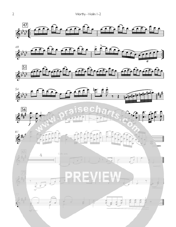 Worthy Violin 1/2 (Concord Worship / Destiny Rambo McGuire)
