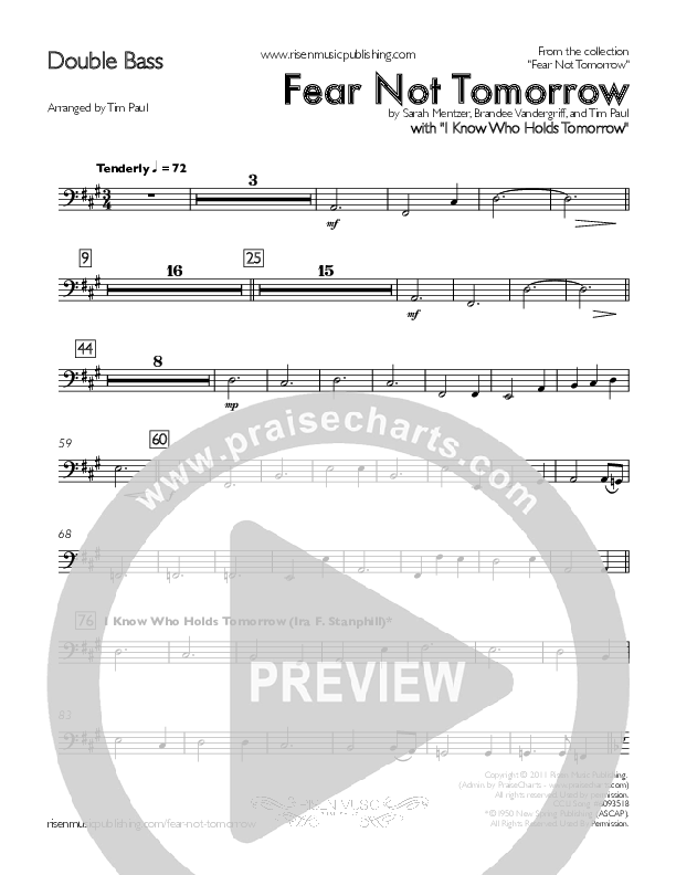 Fear Not Tomorrow Collection Double Bass (Concord Worship)