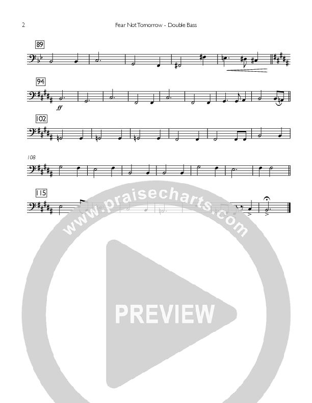 Fear Not Tomorrow Collection Double Bass (Concord Worship)