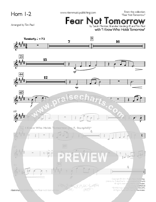 Fear Not Tomorrow Collection French Horn 1/2 (Concord Worship)
