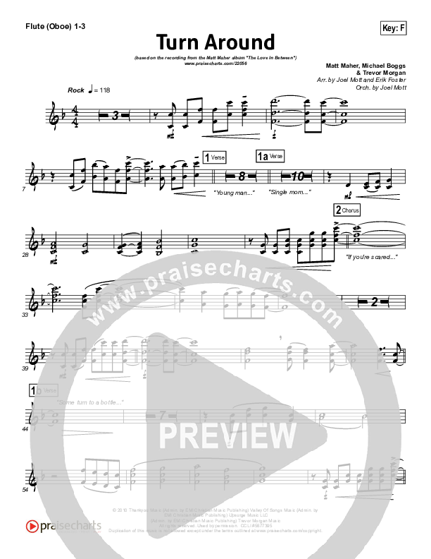 Turn Around Flute/Oboe 1/2/3 (Matt Maher)