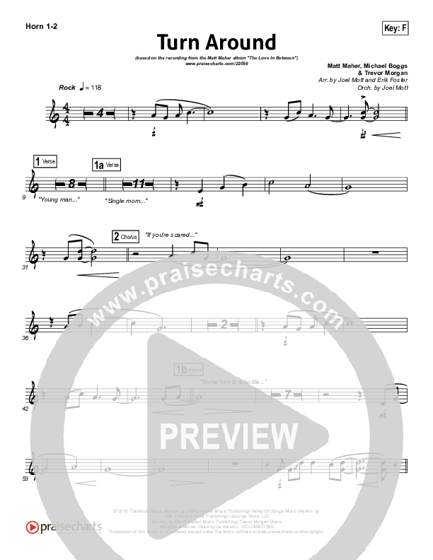 Turn Around French Horn 1/2 (Matt Maher)