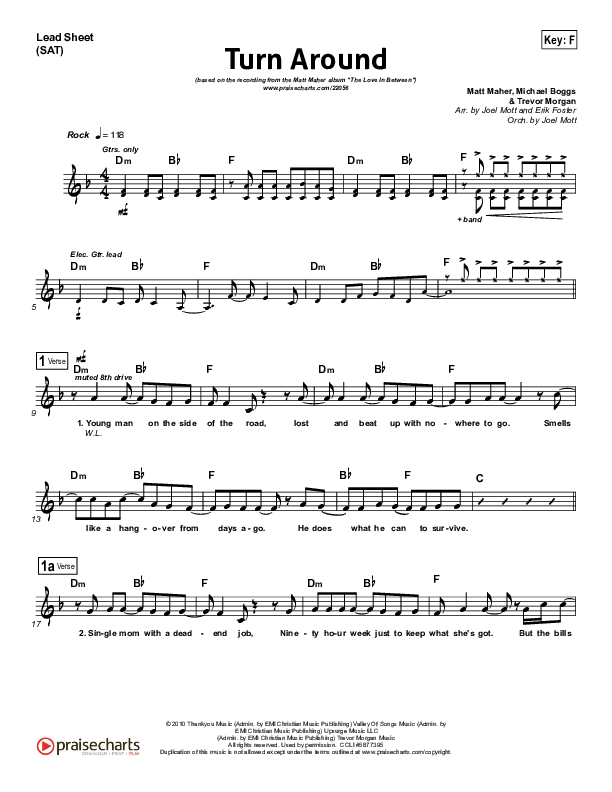 Turn Around Lead Sheet (Matt Maher)