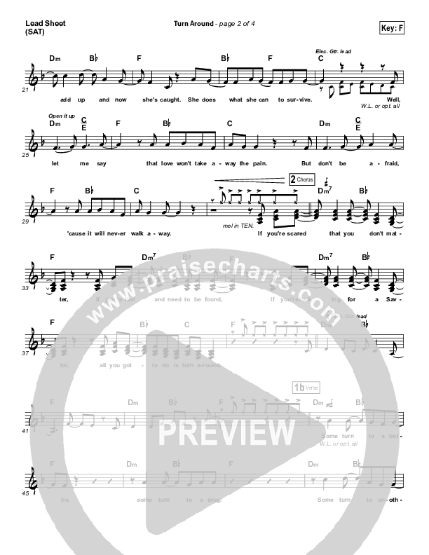 Turn Around Lead Sheet (Matt Maher)