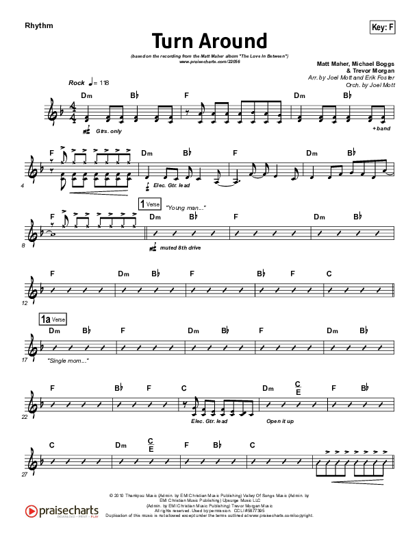 Turn Around Rhythm Chart (Matt Maher)