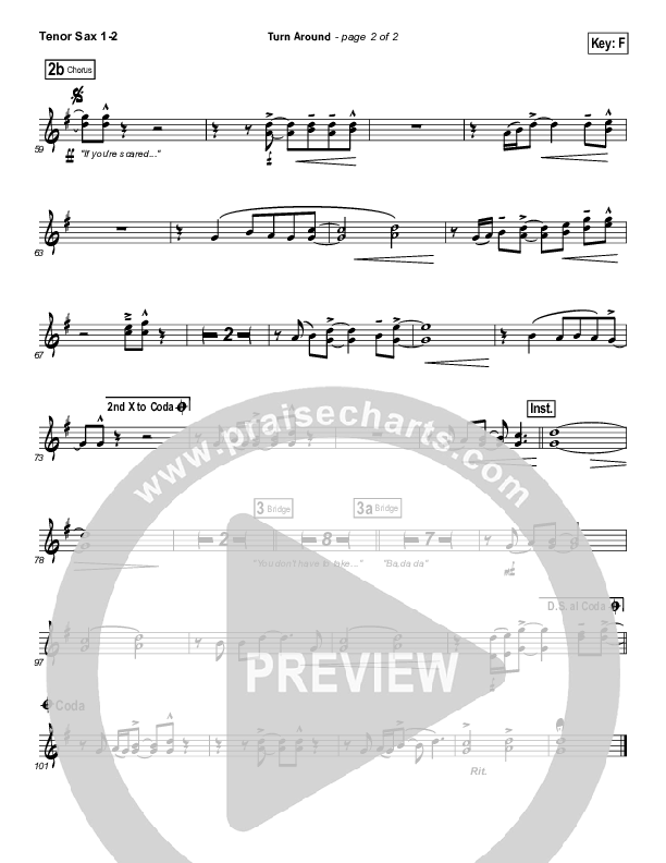 Turn Around Tenor Sax 1/2 (Matt Maher)