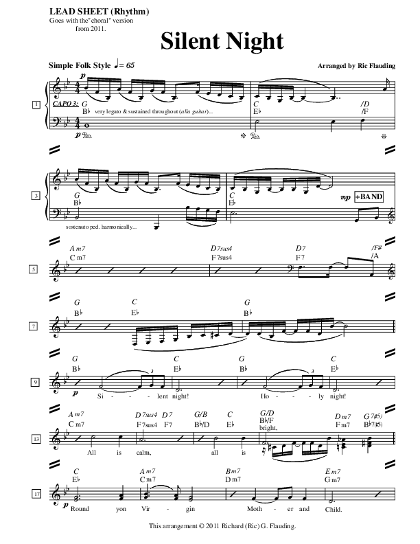 Silent Night Lead Sheet (Ric Flauding)