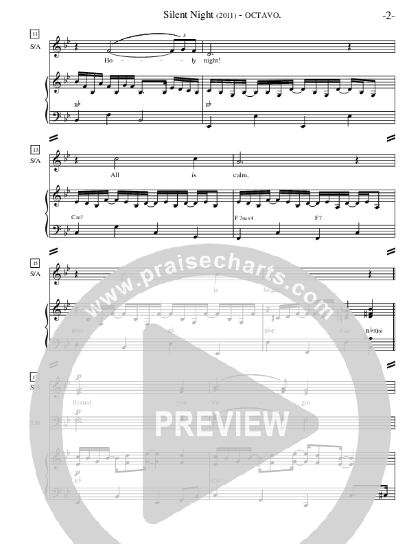 Silent Night Piano/Vocal (SATB) (Ric Flauding)