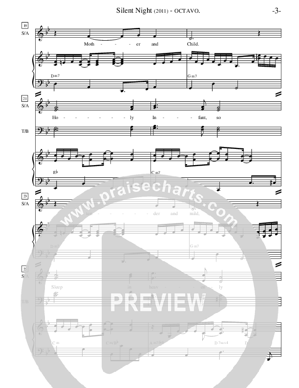 Silent Night Piano/Vocal (SATB) (Ric Flauding)