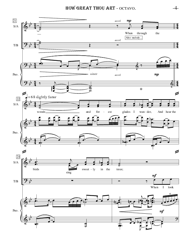 How Great Thou Art Piano/Vocal (SATB) (Ric Flauding)