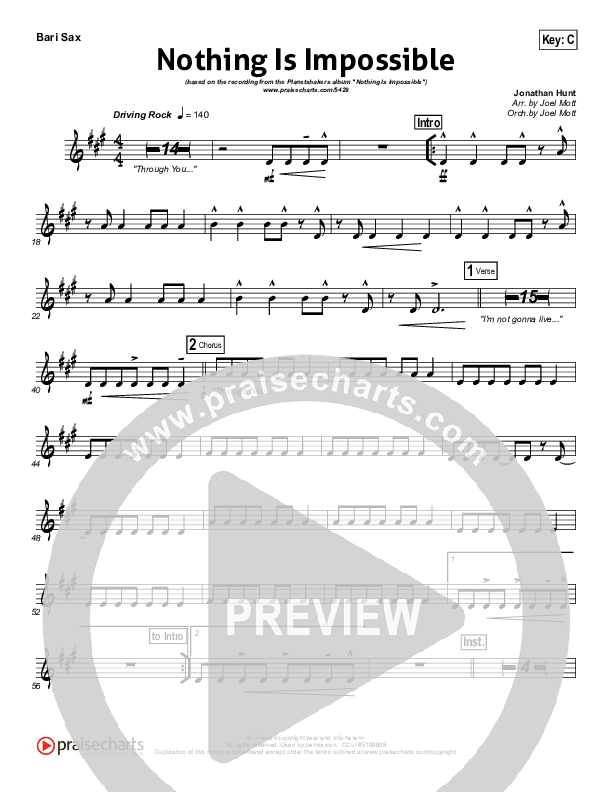 Nothing Is Impossible Bari Sax (Planetshakers)