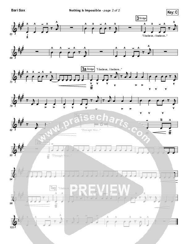 Nothing Is Impossible Bari Sax (Planetshakers)