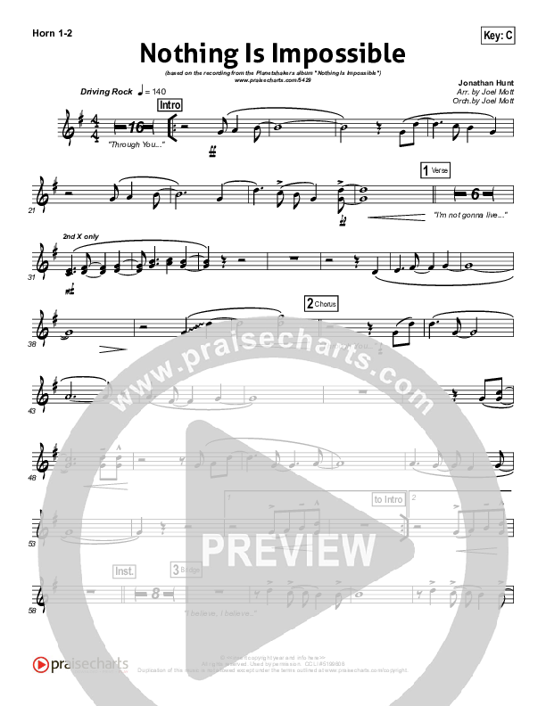 Nothing Is Impossible French Horn 1/2 (Planetshakers)