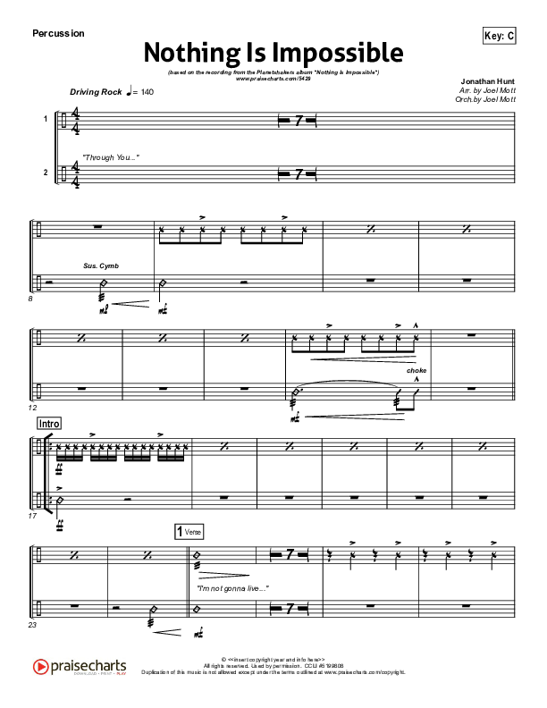 Nothing Is Impossible Percussion (Planetshakers)