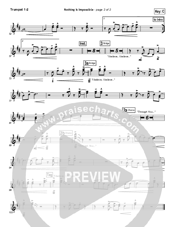 Nothing Is Impossible Trumpet 1,2 (Planetshakers)