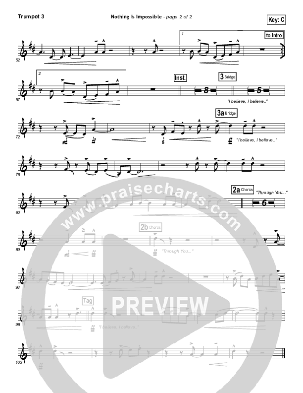Nothing Is Impossible Trumpet 3 (Planetshakers)