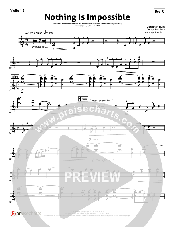 Nothing Is Impossible Violin 1/2 (Planetshakers)