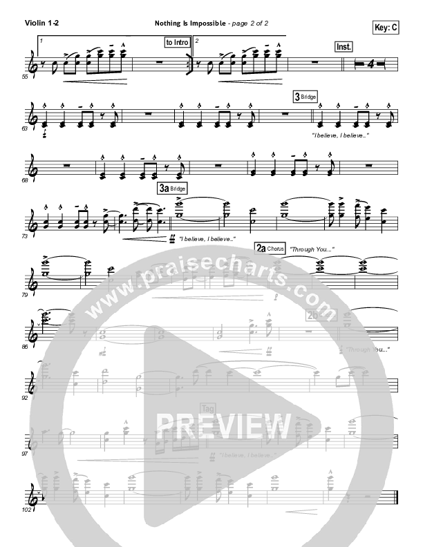 Nothing Is Impossible Violin 1/2 (Planetshakers)