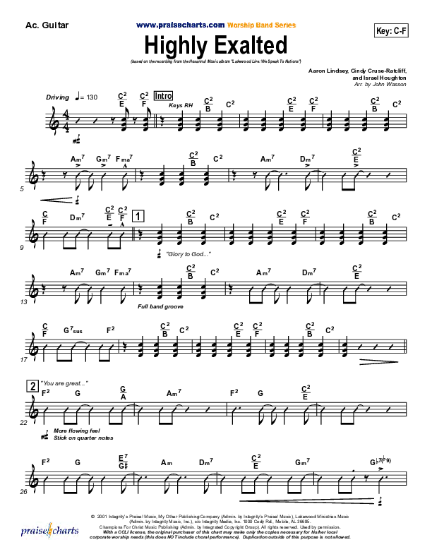 Highly Exalted Acoustic Guitar (Lakewood Church)