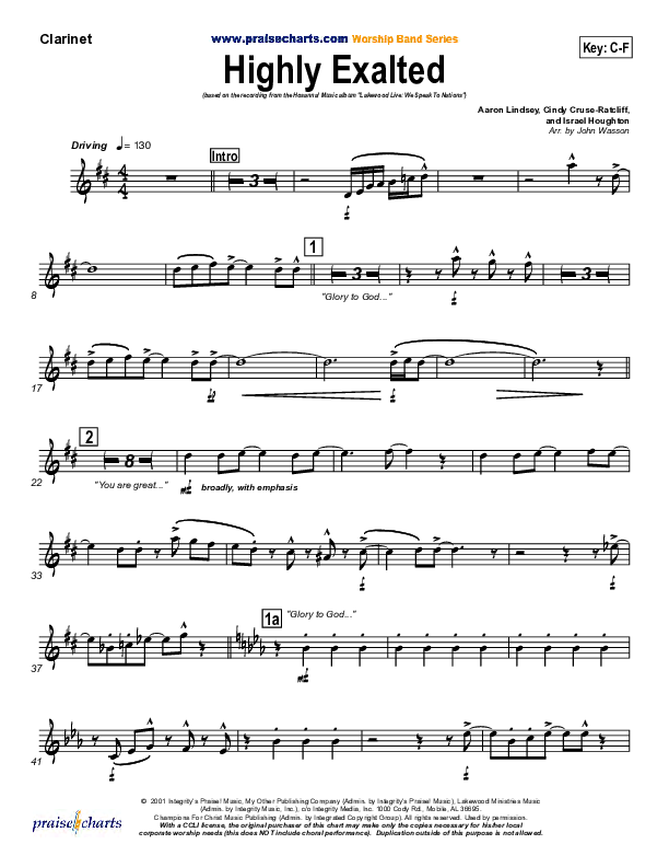 Highly Exalted Clarinet (Lakewood Church)