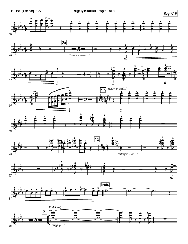 Highly Exalted Flute/Oboe 1/2/3 (Lakewood Church)