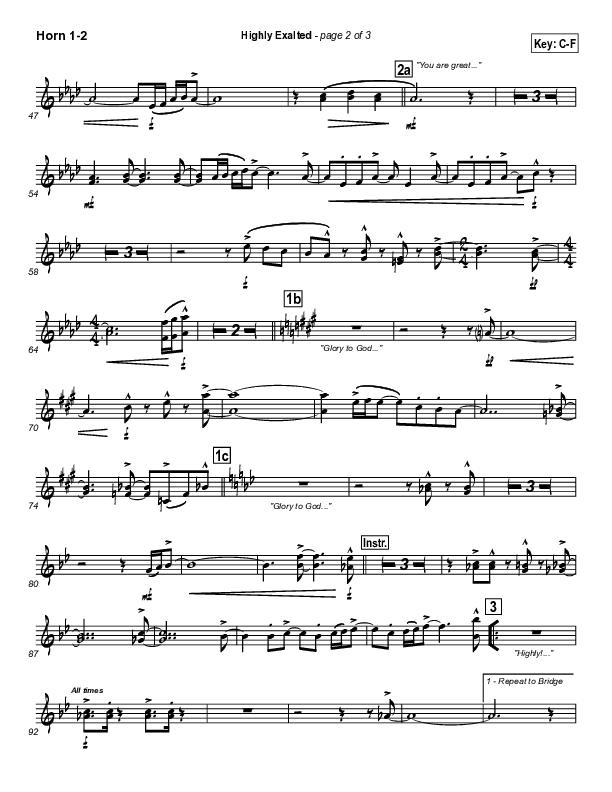 Highly Exalted French Horn 1/2 (Lakewood Church)