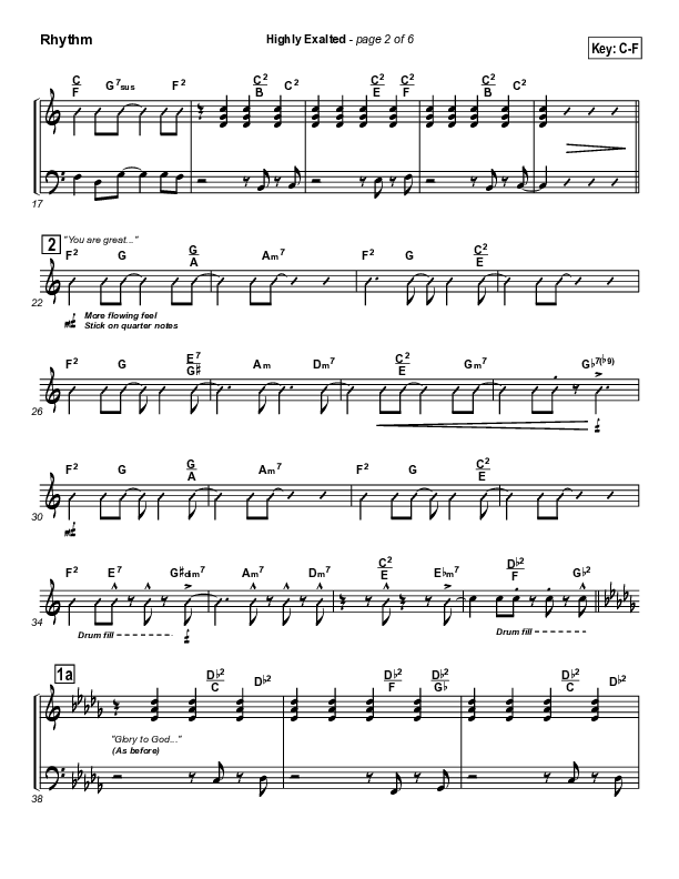 Highly Exalted Rhythm Chart (Lakewood Church)