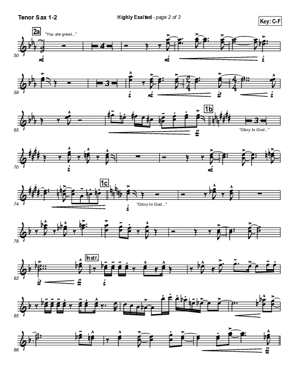 Highly Exalted Tenor Sax 1/2 (Lakewood Church)