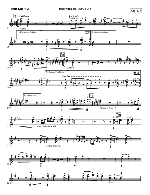 Highly Exalted Tenor Sax 1/2 (Lakewood Church)